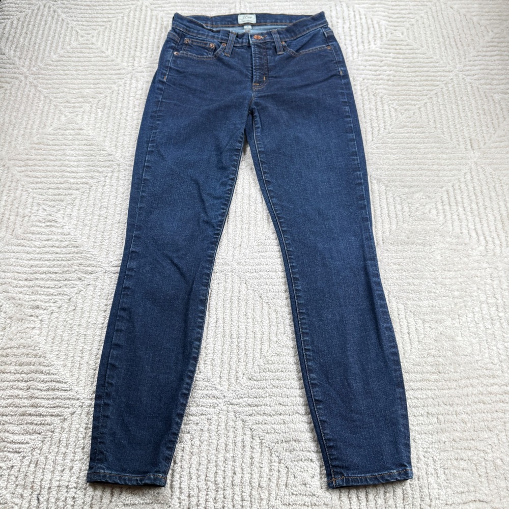 J Crew Toothpick Skinny Jeans Womens 26 Blue Dark Wash Stretch Denim Preppy